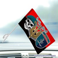 Автомобільний прапорець 35 ОБрМП КМП шеврон знак череп червоно-чорний
