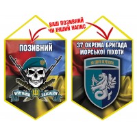 Вимпел 37 ОБр МП череп в береті Combo