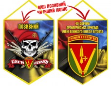 Вимпел 40 ОАБр череп в береті Combo