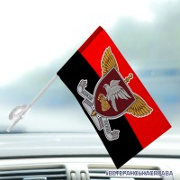Автомобільний прапорець 421 ББС Сапсан ДШВ знак червоно-чорний