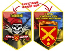 Вимпел 43 ОАБр череп в береті Combo