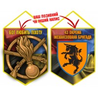 Вимпел 43 ОМБр і знак Піхоти Combo