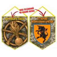 Вимпел 43 ОМБр і знак Піхоти піксель