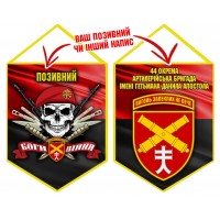 Вимпел 44 ОАБр череп в береті червоно-чорний