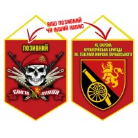 Вимпел 45 ОАБр череп в береті червоний