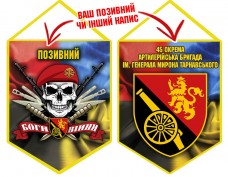 Вимпел 45 ОАБр череп в береті Combo