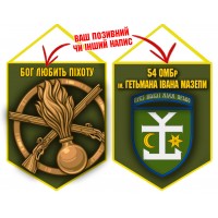 Вимпел 54 ОМБр і знак Піхоти олива