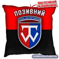 Декоративна подушка 58 ОМПБр червоно-чорна