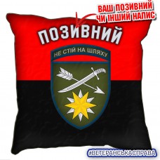Декоративна подушка 66 ОМБр червоно-чорний