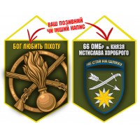Вимпел 66 ОМБр і знак Піхоти олива