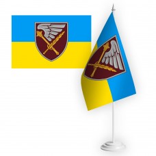 Настільний прапорець 7 корпус десантно-штурмових військ жовто-блакитний