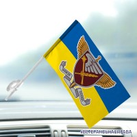 Автомобільний прапорець 7 корпус десантно-штурмових військ жовто-блакитний знак