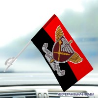 Автомобільний прапорець 7 корпус десантно-штурмових військ червоно-чорний знак