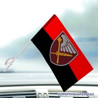 Автомобільний прапорець 7 корпус десантно-штурмових військ червоно-чорний