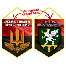 Вимпел 710 ОБрО шеврон і знак ДССТ червоно-чорний