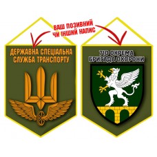 Вимпел 710 ОБрО шеврон і знак ДССТ олива