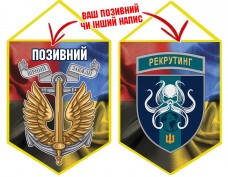 Вимпел Центр рекрутингу ВМСУ шеврон і знак Морської піхоти Combo