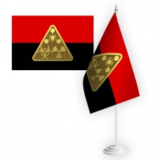 Настільний прапорець РХБЗ червоно-чорний