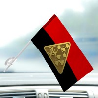 Автомобільний прапорець РХБЗ червоно-чорний