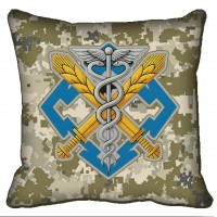 Декоративна подушка Сили Логістики ЗСУ емблема піксель