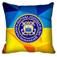 Декоративна подушка Морська Охорона ДПСУ Маріупольський Загін (жовто-блакитна)