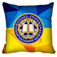 Декоративна подушка Морська Охорона ДПСУ Навчальний Центр (жовто-блакитна)