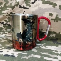 Термочашка з принтом Армія України: загартовані у вогні
