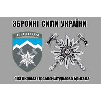 Прапор 10 ОГШБр з новим знаком бригади (2 знаки)