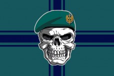 Прапор Морська Піхота України Череп в береті