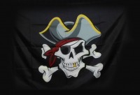 Прапор піратській "Череп в шляпі"
