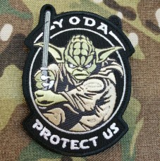 Купить Патч Yoda Protect Us (чорний) в интернет-магазине Каптерка в Киеве и Украине
