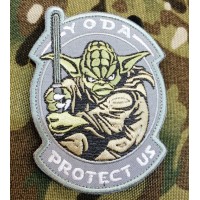 Патч Yoda Protect Us (сірий)