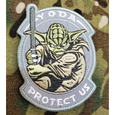 Шеврон Yoda Protect Us (сірий)