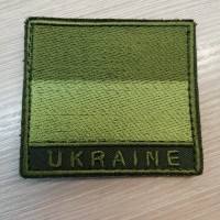 Український прапорець нашивка в кольорі олива UKRAINE