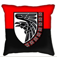 Декоративна подушка 93 ОМБр знак вишиванка Червоно-чорна