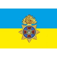 Прапор Національна Гвардія України (жовто-блакитний з символом)