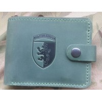 Шкіряний гаманець 24 бригада ім. Короля Данила (зелений)