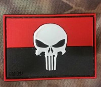 PVC патч Україна Punisher 3D червоно-чорний