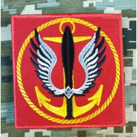 Нарукавний знак Морська Піхота України червоний (квадратний)
