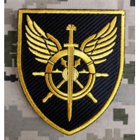Нарукавний знак Служба військових сполучень ЗСУ Чорний-Жовтий