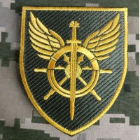 Нарукавний знак Служба військових сполучень ЗСУ Олива-Жовтий