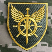 Нарукавний знак Служба військових сполучень ЗСУ Олива-Жовтий