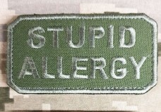 Нашивка Stupid Allergy Olive