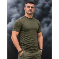 Футболка Coolmax олива з липучками на рукавах 