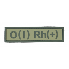Нашивка група крові O(I) RH(+) PVC, олива