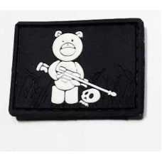 Нашивка "Мишка снайпер" Teddy Bear PVC черн-белый