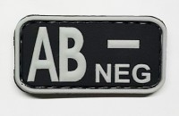 Нашивка група крові AB- neg резина чорна