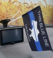 Автомобильний прапорець Thin Blue Line Ukraine (карта) #ThinBlueLineUkraine #ТонкаСиняЛінія