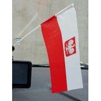 Автомобільний прапорець Польща з Гербом