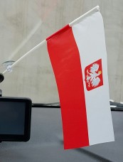 Автомобільний прапорець Польща з Гербом